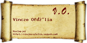 Vincze Ofélia névjegykártya